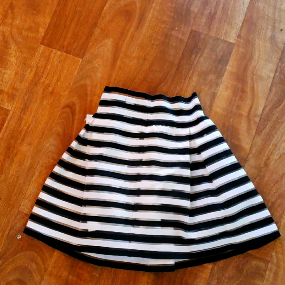 Black and white pleated skirt